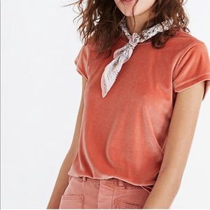 Madewell blush pink t-shirt with cap sleeve detail - size M
